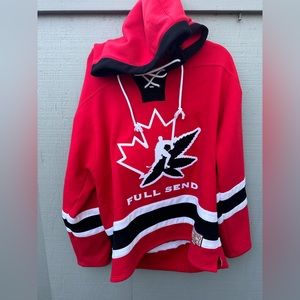 Full Send Red Hockey Jersey Sweatshirt